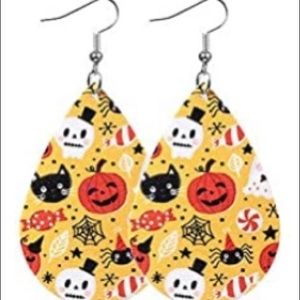 Halloween Fall Pattern Tear Drop Dangle Earrings
